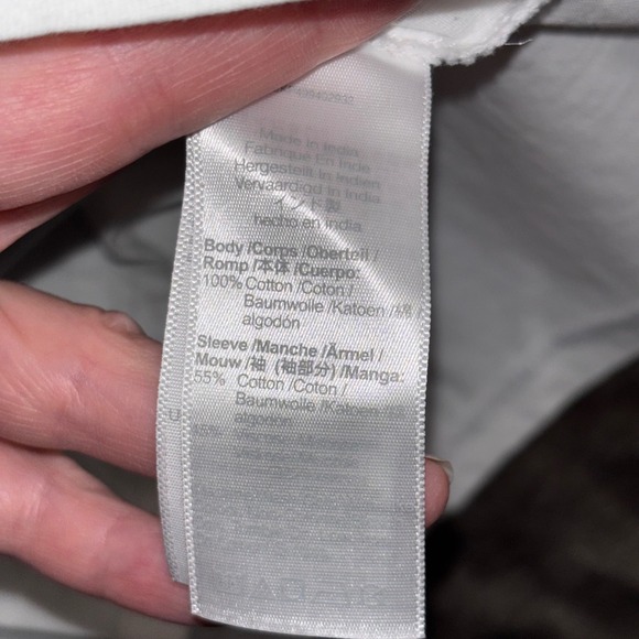 Madewell White Puff Sleeve Tee NWT XS‎ Sheer Poplin Sleeve Cotton Top - Picture 8 of 11